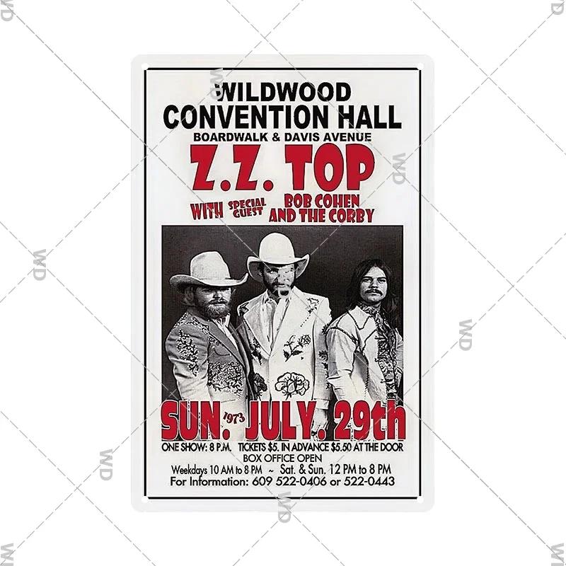 Tin Sign ZZ TOP Rock N Roll Poster Decorative Plaque Metal Signs Retro Vintagge Wall Plate For Home Club Pub Gift Wall Decor