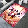 Office Carpet, Desk Under Mat, Gift for Home Decor, Romantic Mickey Mouse and Minnie Mouse Swing Scene with Hearts and Flowers