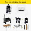 OEING Folding Outdoor Picnic and Camping Cart with Table