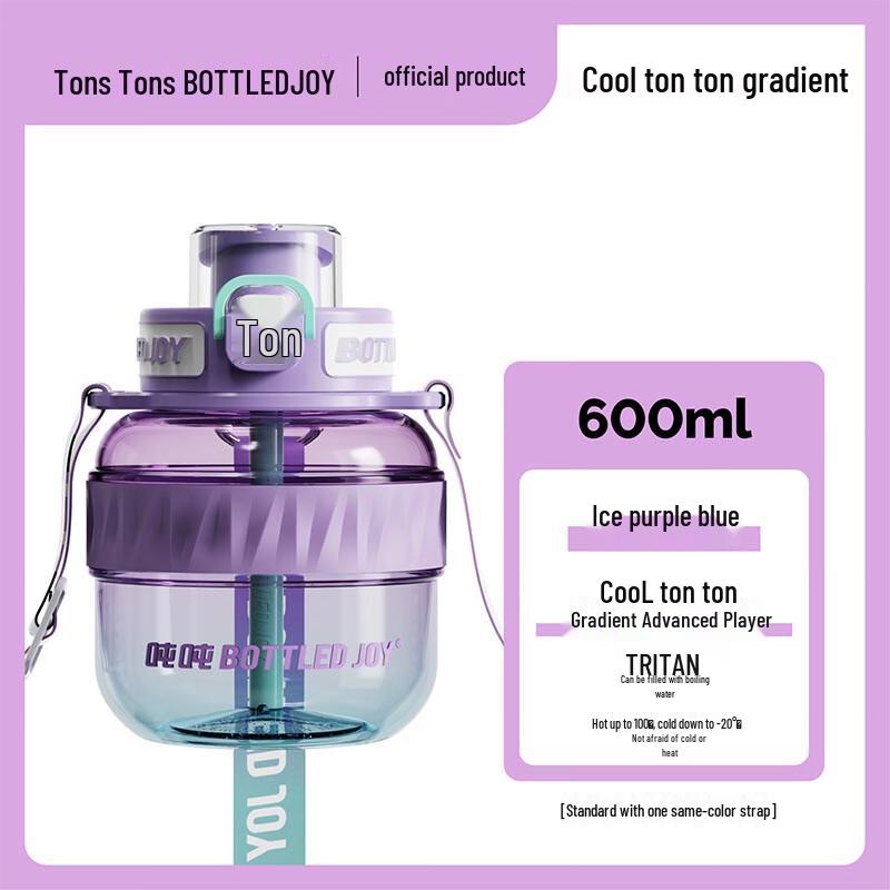 BOTTLED JOY Cool Dunton 0.6L Steel Ring Flip-Top Tritan Water Bottle
