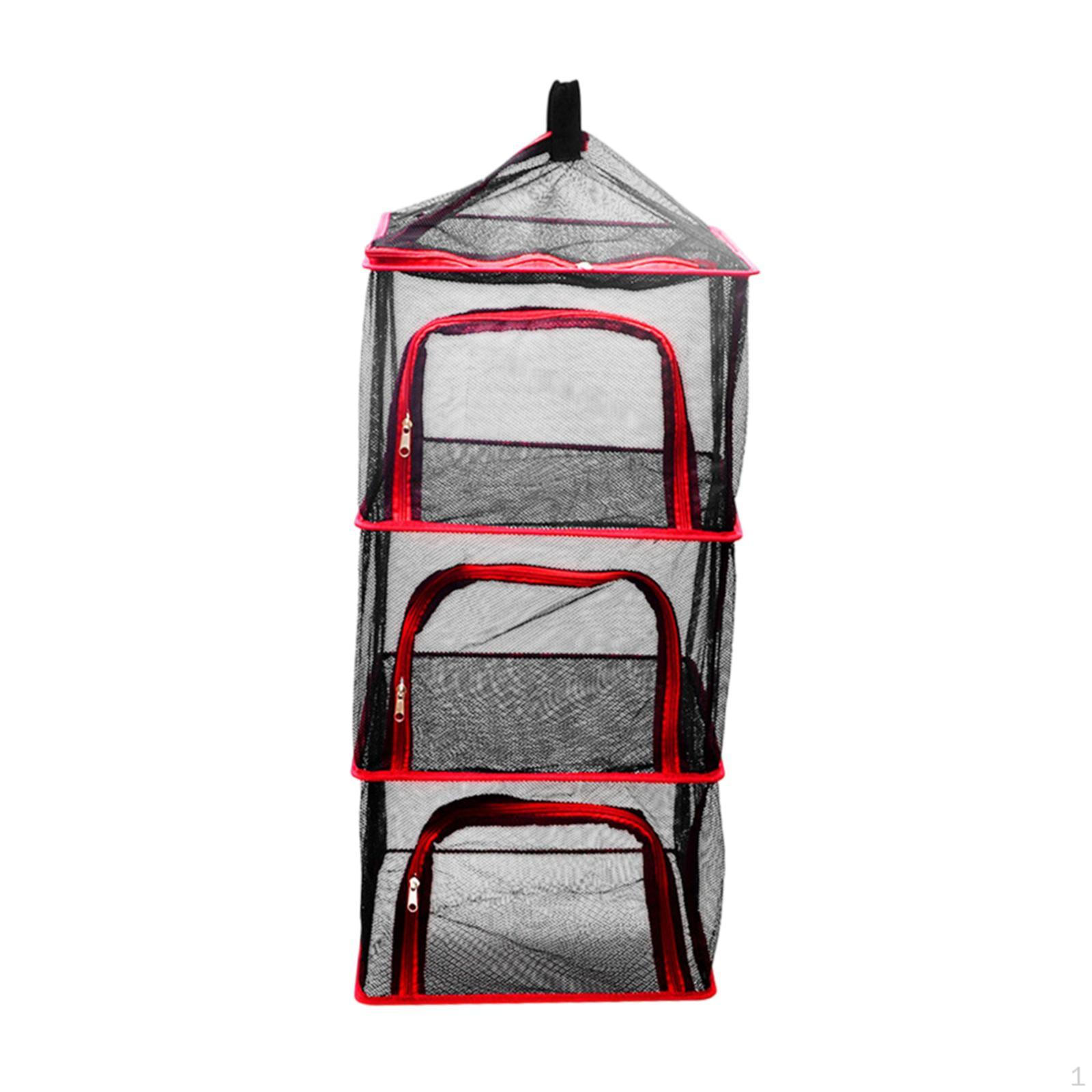 

Складная сетка для сушки, 4 слоя, сетка для сушки, переносная корзина для хранения оборудования, органайзер для кемпинга красный