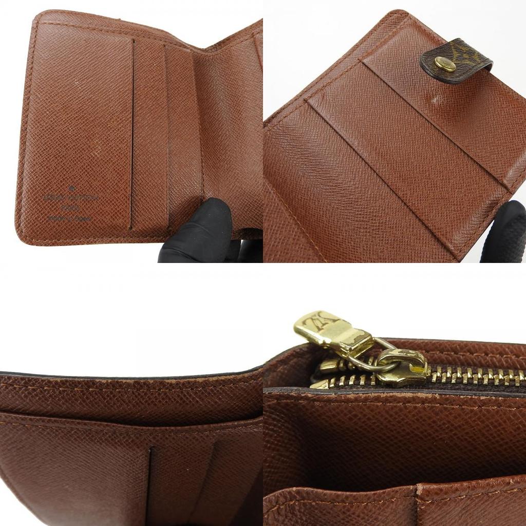 Gebrauchte LOUIS VUITTON Bifold Geldbörse Kompakter Reißverschluss M61667 Monogramm Braun Braun Alltagstauglich