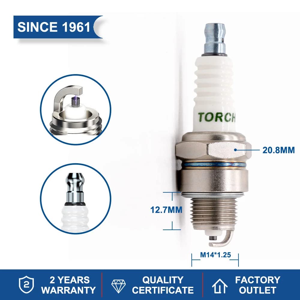 TORCH E6TC 1 Piece Integrated Spark Plug Replaces NGK BP6HS Spark Plug, Dai hatsu