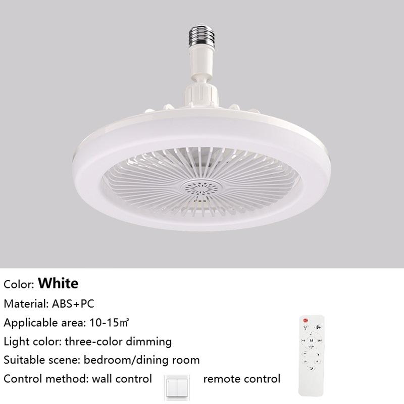 Ceiling Fan with Light 2-in-1 LED Fan Light E27 Base Wireless Fan Lamp Remote Control Wall Control Bedroom Light Chandelier Fan