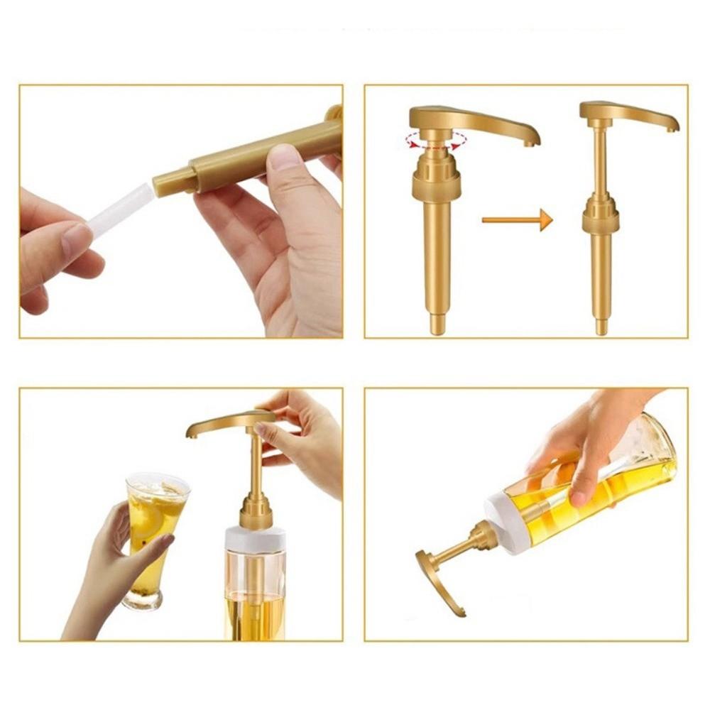 5pcs 10cc Syrup Pump Condiment Dispensing Quantitative Hand-press Bottle Pump Pressed Style DIY Liquid Pump Dispenser Kitchen
