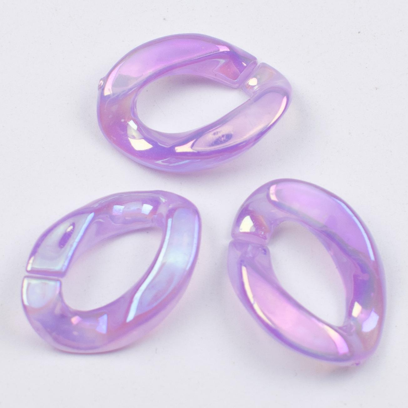 

Acrylic Iridescent Chain & Jump Ring Set for DIY Jewelry and Phone Case Accessories Jelly AB Iridescent (17*23)