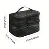 1pc-Double Layer Mesh Makeup Bag, Large Capacity Travel, Simple and Portable Toiletry Bag, Hand-held Cosmetics Storage Bag