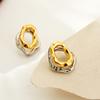 ZAKOL Irregular Gold Sliver Colors Circles Bilayer Piercing Post Earring for Women Bicolor Hammered Texture Ear Accessories Gift