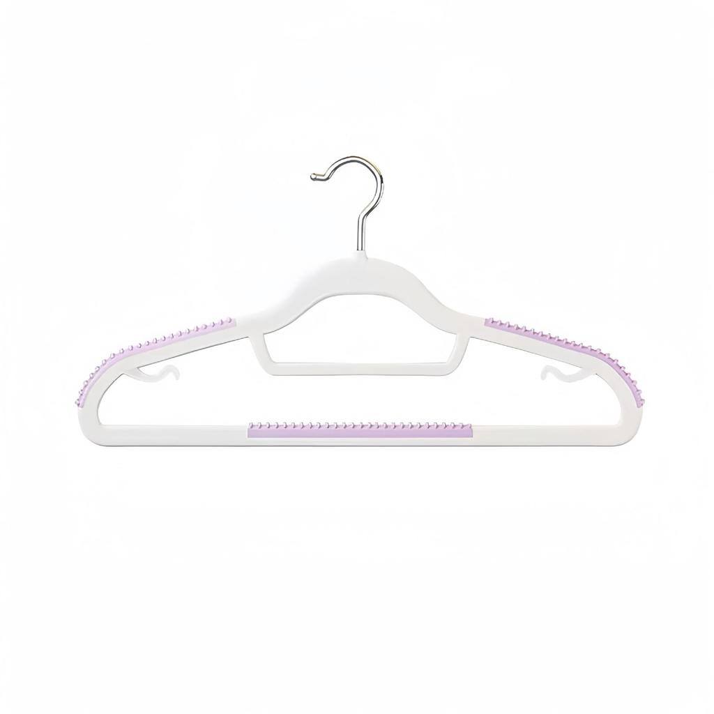 Non-Slip Rainbow Plastic Clothes Hangers with Anti-Slip Shoulder Design for Household Use