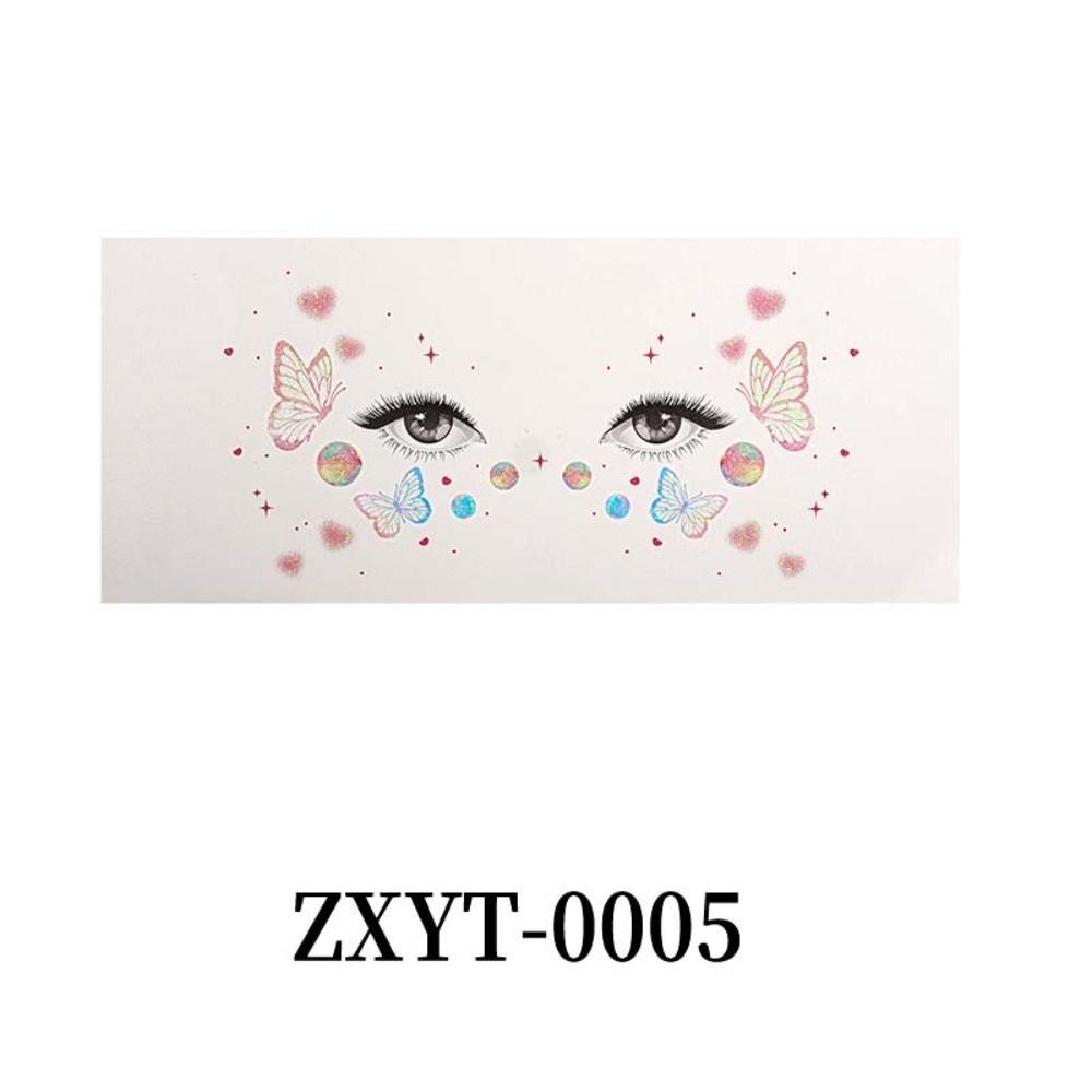 Waterproof Glitter Butterfly Face Tattoo Realistic Face Temporary Tattoo for Parties Concerts