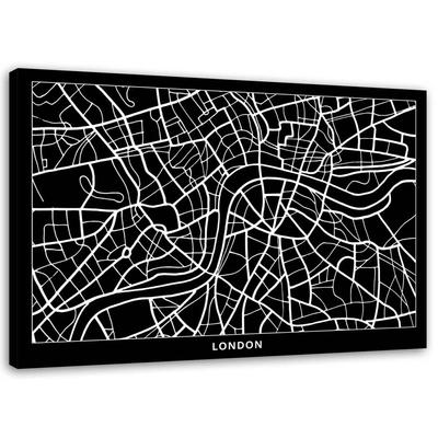 Canvas Print, London - City Plan