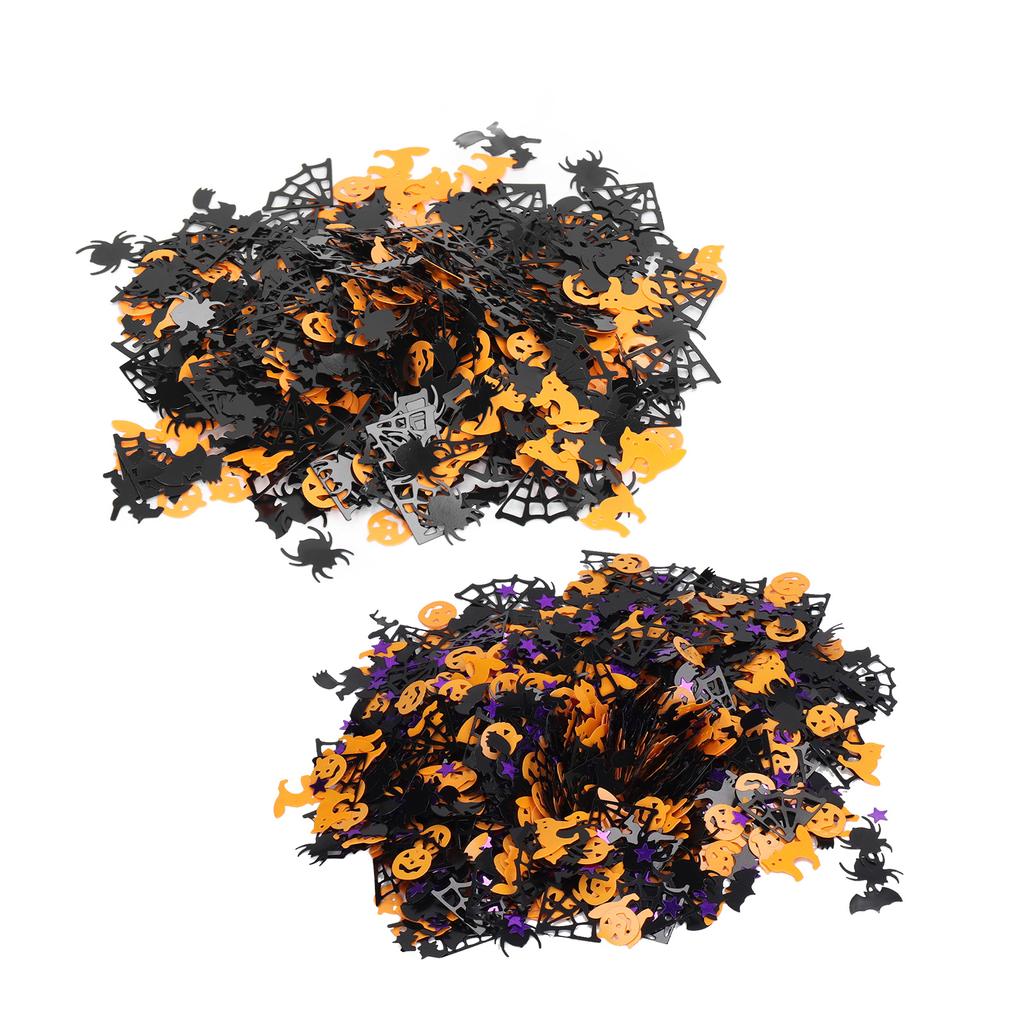 200g Halloween Confetti Halloween Party Table Scatter Confetti Pumpkin Spider Webs Foil Metallic Seq