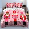 Nutcracker Soldiers Pink Set Bedding Duvet Cover Set Duvet Cover Pillowcases  (1*Duvet Cover 2*Pillowcases, without duvet insert)