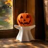 Zucca Decorativa Portacandele Fantasma di Halloween LED Elettronico Supporto Decorazione Festa Autunnale Ornamento Stampato 3D per Festa Casa