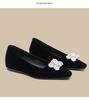 Burgundy Suede Rhinestone Flats with Square Toe - Women's Low Heel Slip-On Shoes for Autumn/Winter 2025.
