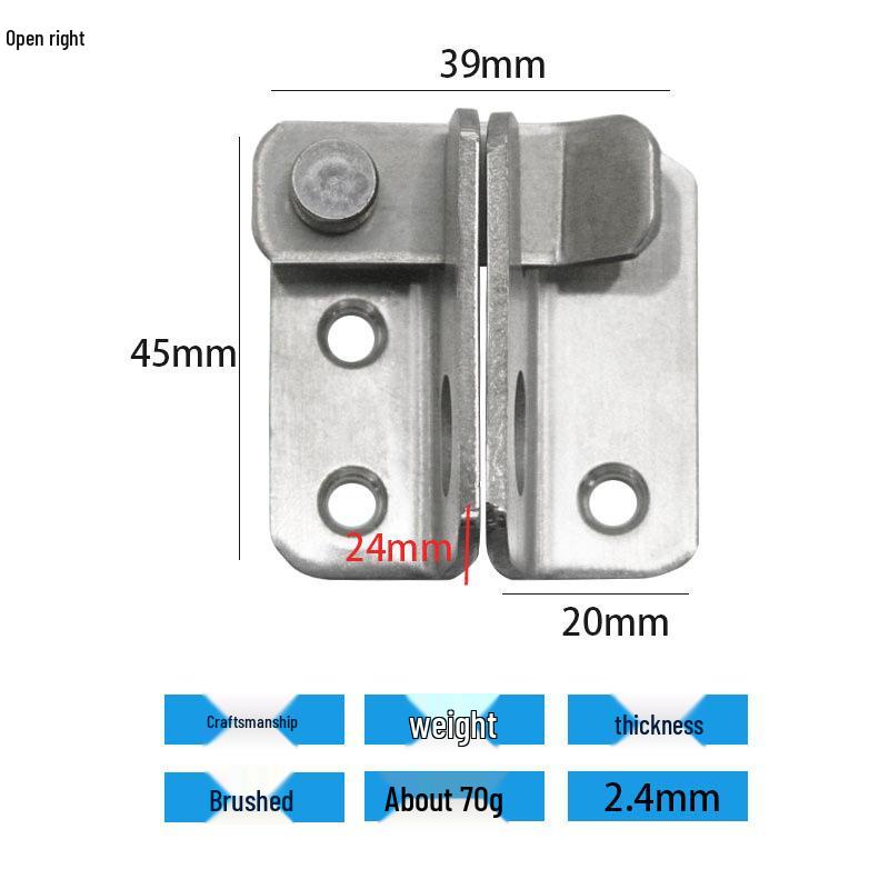 Stainless Steel Anti-Theft Indoor Door & Window Lock Bolt