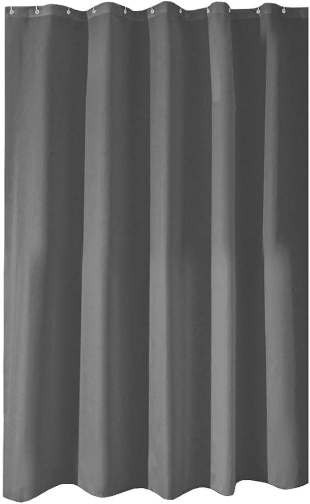 

InterDesign Shower Curtain with PEVA Curtain Charcoal 14630EJ Mildew-Resistant 3-Gauge Lining, Gray,