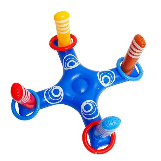 1 Set Inflatable Pool Floats Toy Set Floating Basketball Hoop Inflatable Cross Ring Toss Pool Toys Kids Adults Swimming Pool Water Game