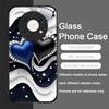 Stylish Black White Heart with Pearls Tempered Glass Phone Case for Huawei Honor 200 100 90 80 Magic 7 Pro 6 5 Lite X9 X8 Covers
