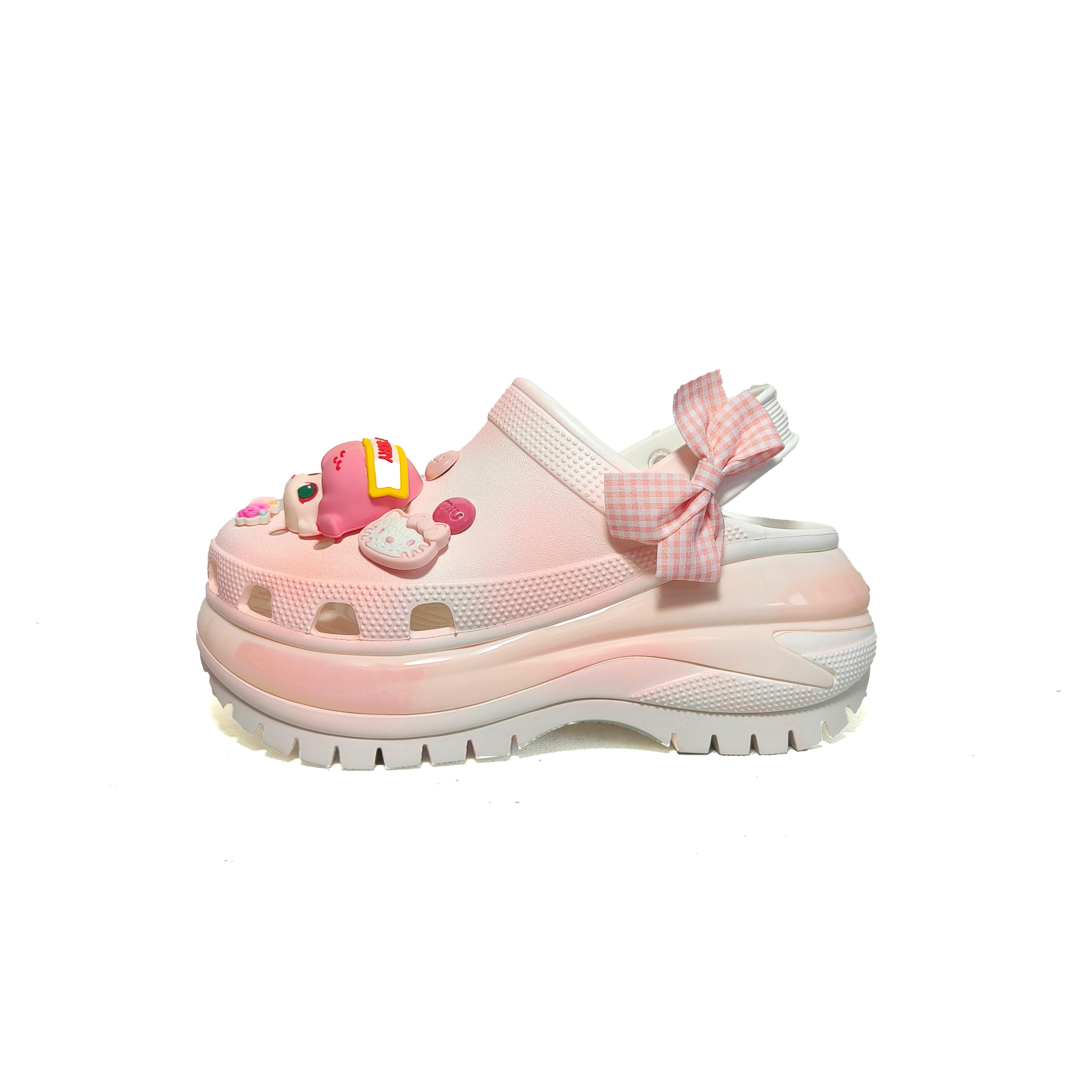

Crocs Mega Crush Clog EVA Sweetheart Doll Halo Wheel Krog Versatile Comfortable Casual Hole Shoes Unisex White 38-39 белый