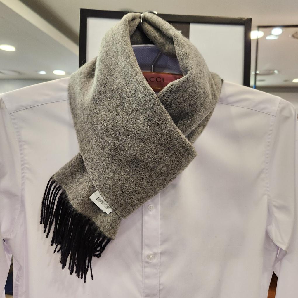 Men's Winter Long Muffler Wool Light Gray Dark Gray Double-Sided Muffler VM1N4BR120G0