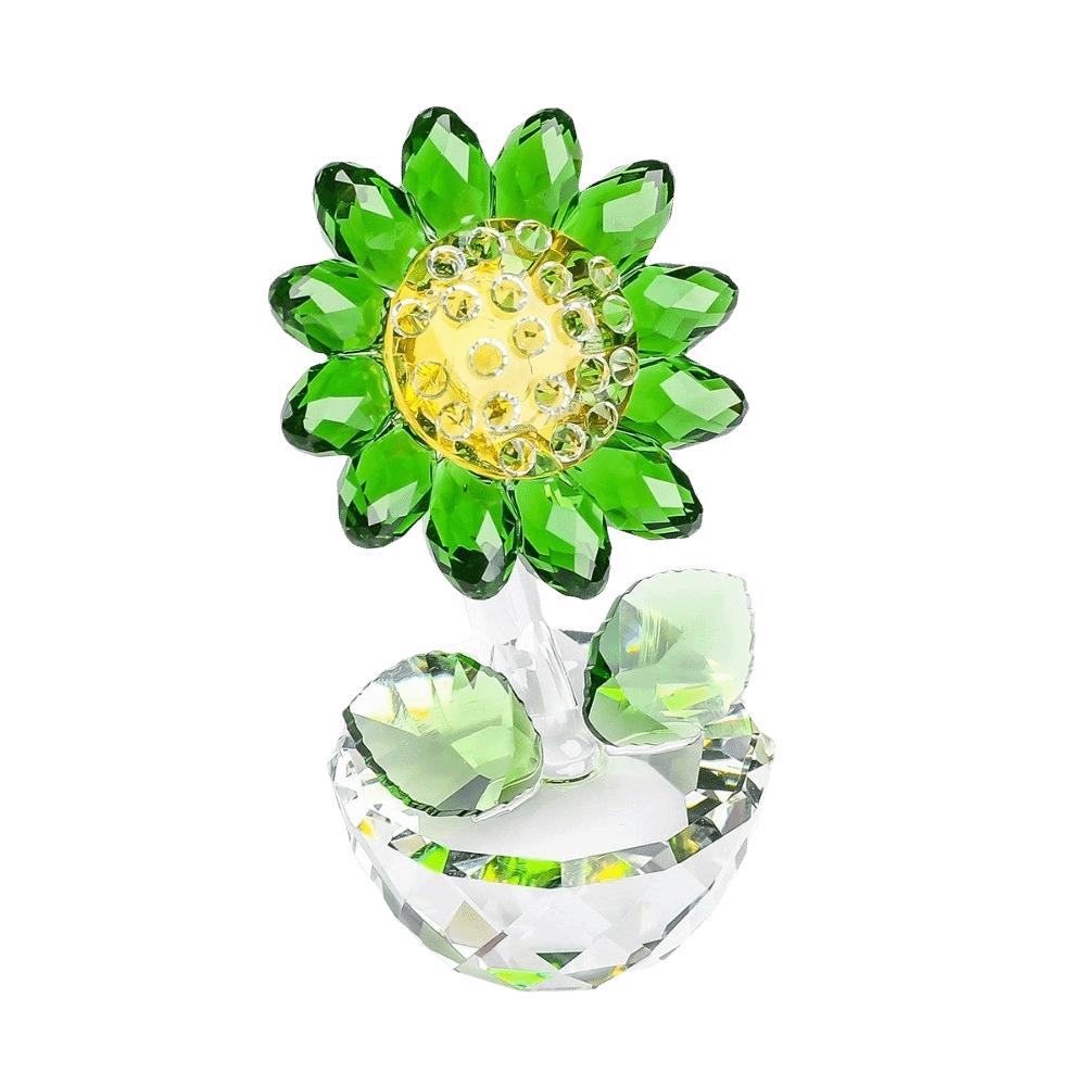 Cartoon Sunflower Ornament Plant Series Crystal Home Decoration Sunflower Figurine  Gift