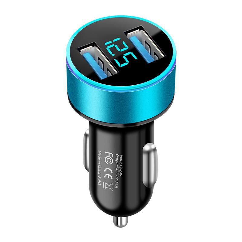 Dual USB Car Charger Cigarette Lighter Adapter for Fast Mobile Phone Charging