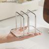 Stainless Steel Kitchen Cutting Board and Pot Lid Storage Rack, Double Compartment, Portable, YX.