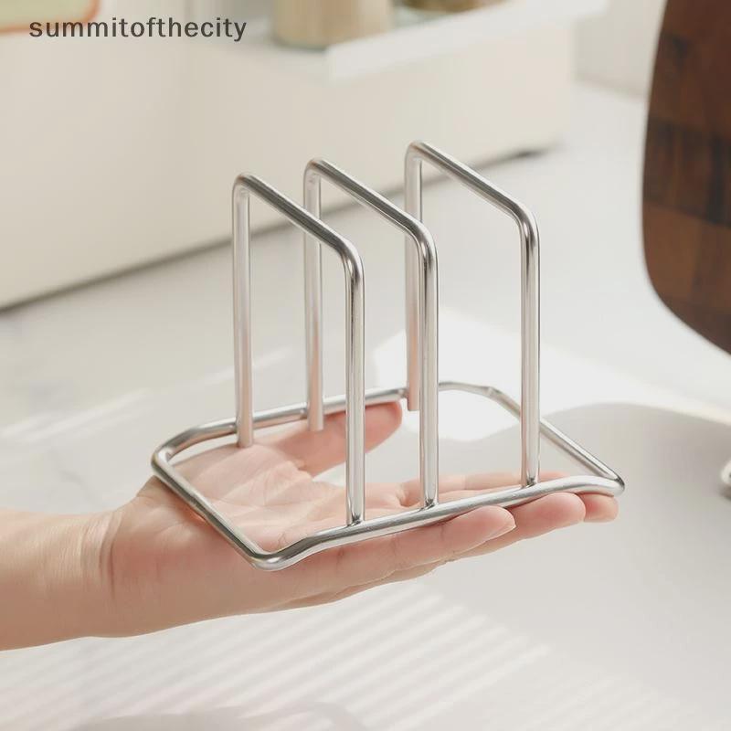 Stainless Steel Kitchen Cutting Board and Pot Lid Storage Rack, Double Compartment, Portable, YX.