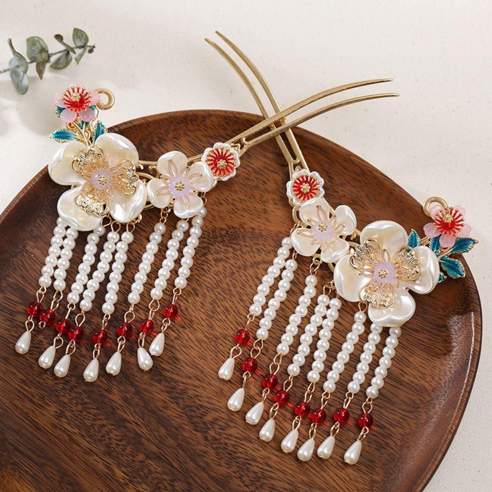 Chinese Style Ancient Hair Stick Sets Tassel Earrings Hairpin Set Bridal Headwear  Cheongsam