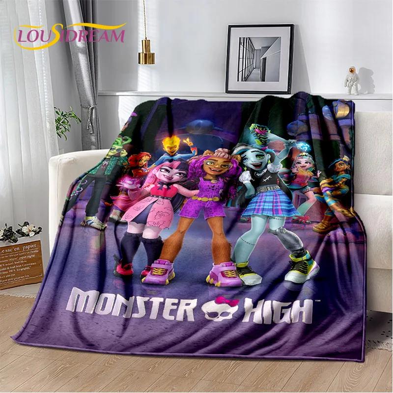 

Мягкие одеяла с героями мультфильмов Monster High Draculaura Vampire, сохраняющие тепло, удобные для пикника, кровати, дивана, дома, спальни, детей 75x90cm