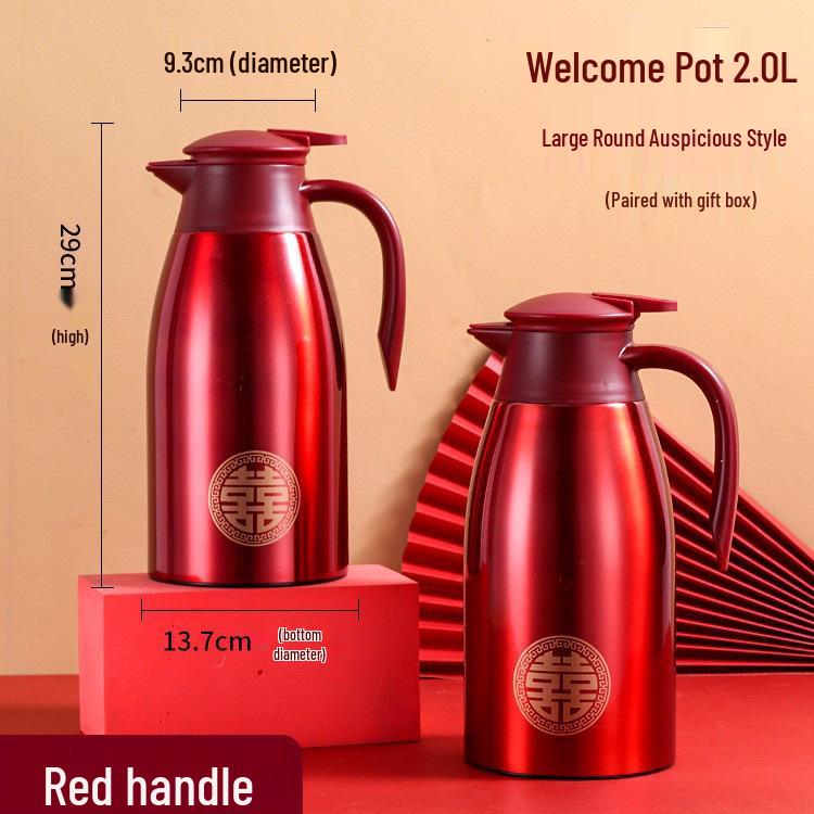 Sun 304 Stainless Steel Vacuum Thermos Flask Set - Ideal Wedding Dowry Gift for Festive Hot Water Use