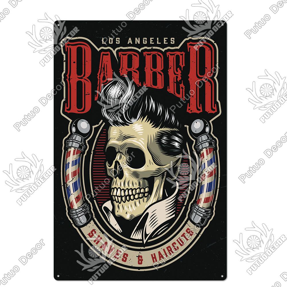 Putuo Decor Vintage Tin Sign Plaque Metal Iron Painting Wall Art Posters for Barber Shop Decoration Accessories Man Cave Home