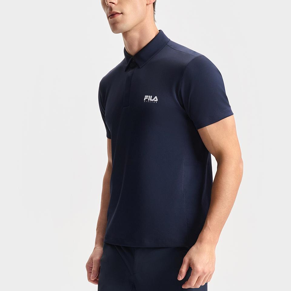 FILA Professional Sports Quick-Dry Pullover Short Sleeve Polo Shirt Men Polo Shirts Deep-Blue A11M528104F-NV