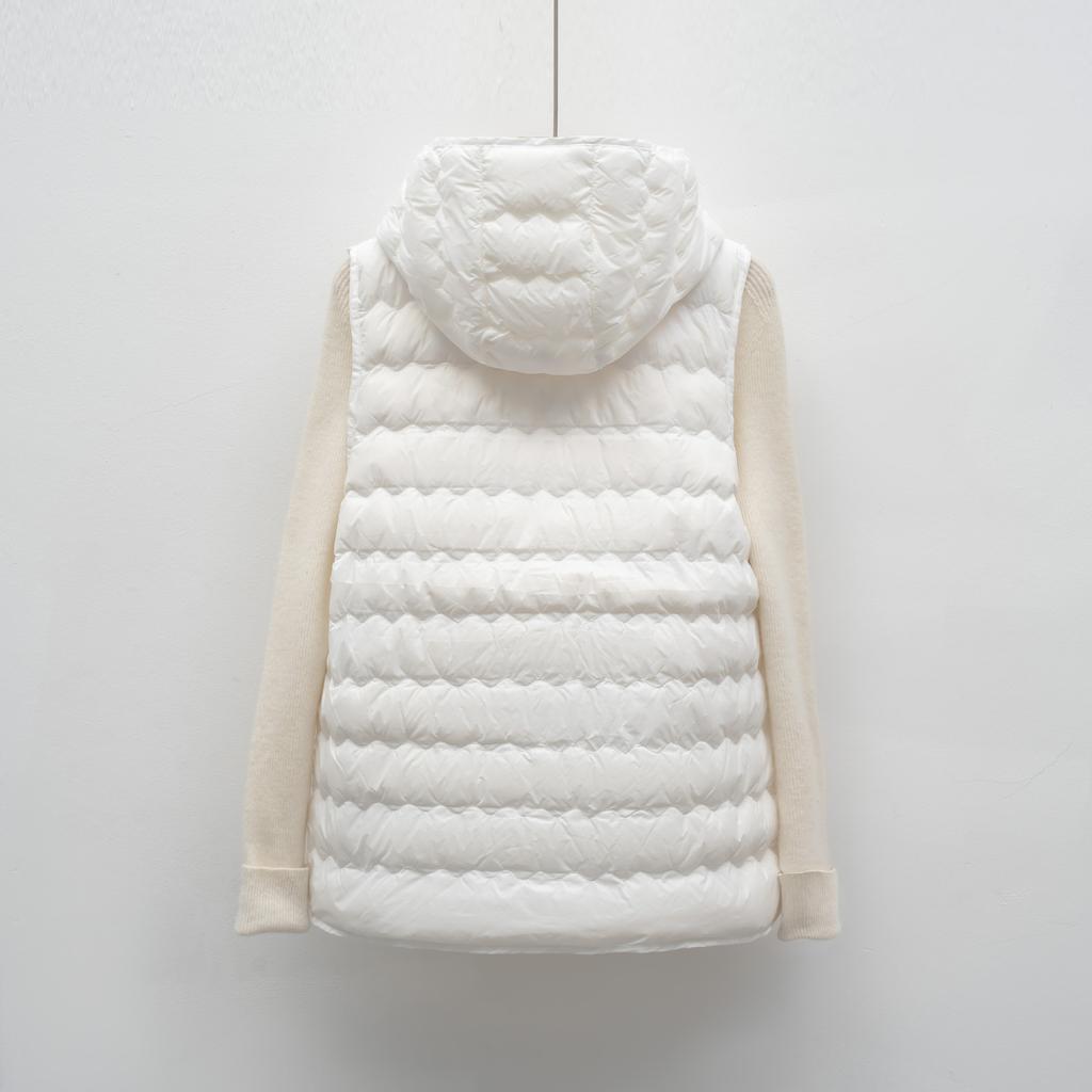Daunenweste Daunen Herbst und Winter Neu Leichte und dünne Kapuzenweste Damen Einfache Daunenweste