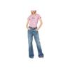 PINKO Fitted Round Neck Letter Print T-Shirt Women tops Pink 100355A1LV-N98