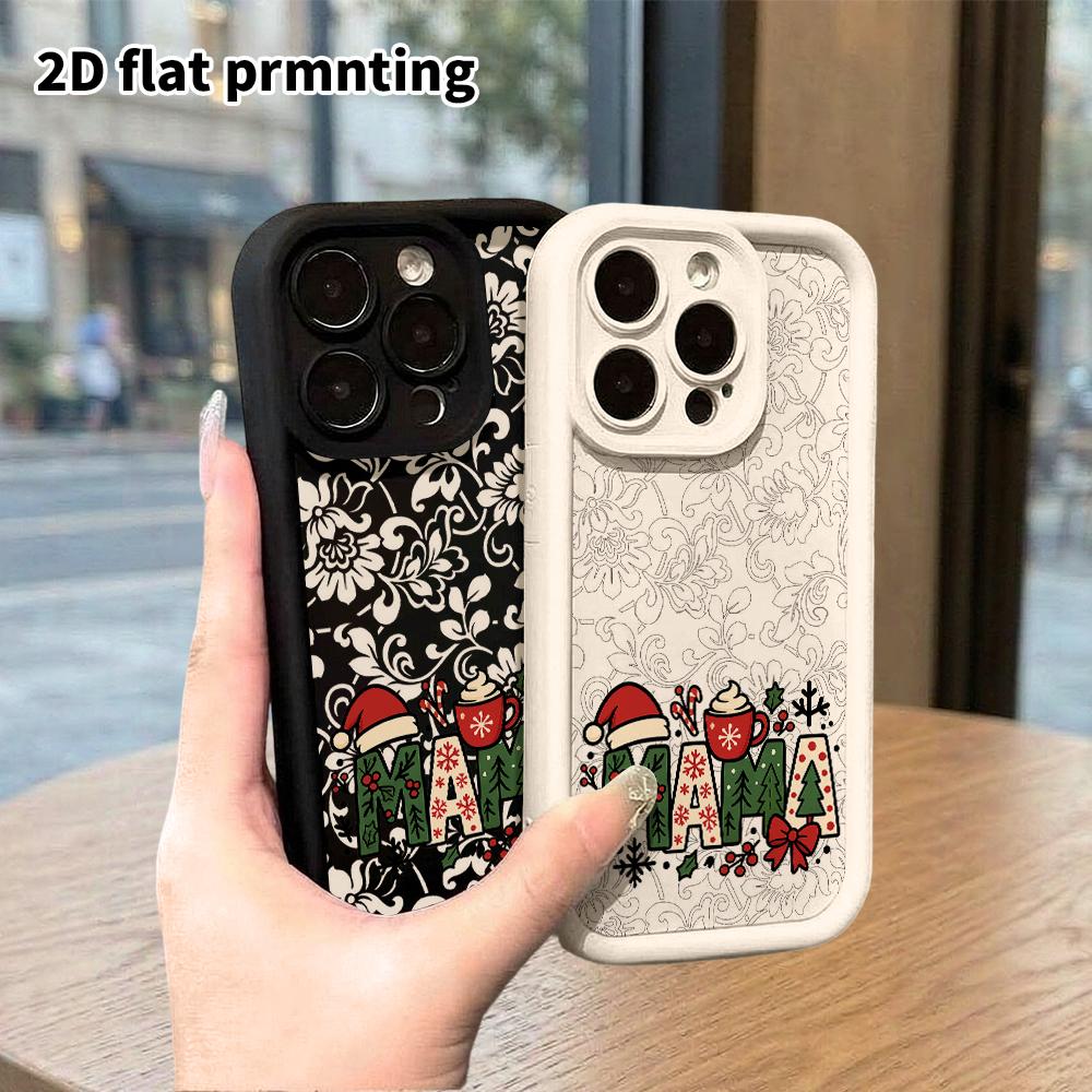 Phone Case: 2D flat design suitable for iPhone 18 17 16 15 14 13 Pro, unisex, Christmas letters, Christmas and Halloween gift