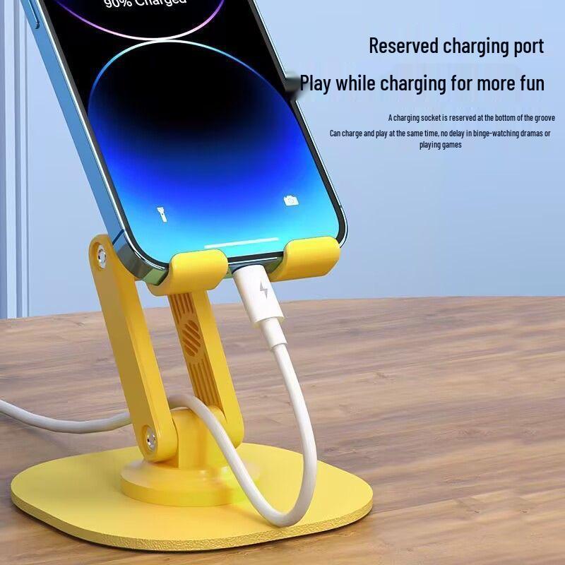 All-Metal Rotating Mobile Phone and Tablet Holder – Portable, Foldable, Multi-functional Desktop Stand