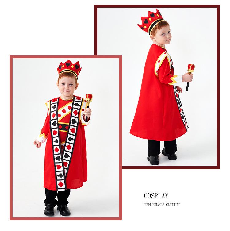 Red King of Spades Halloween Costume - Kids' Fairy Tale Role-Play Outfit