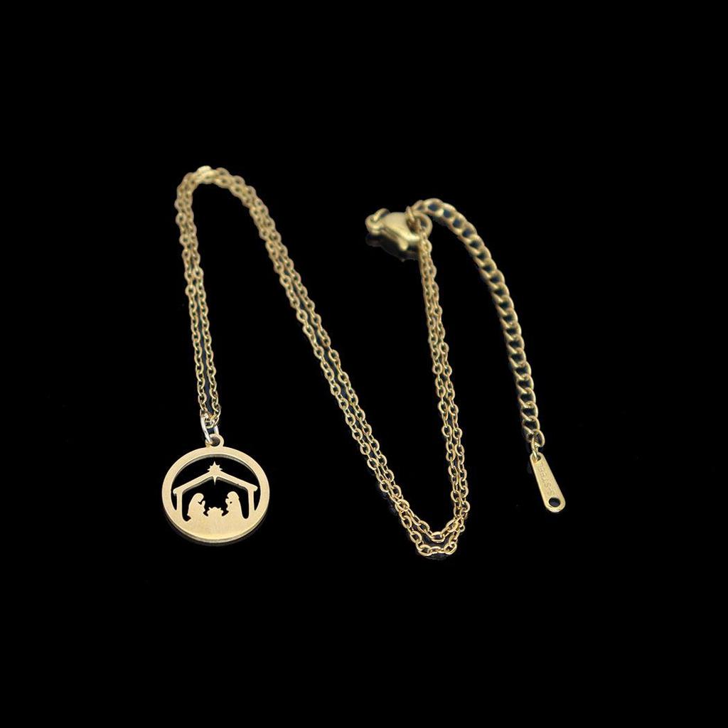 Creative Stainless Steel House Pendant Necklace - Women's Versatile Simple Design