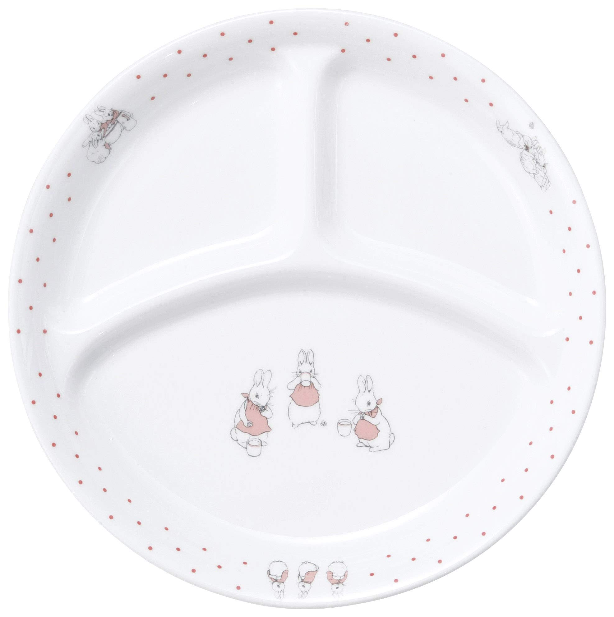 

22cm Lunch Plate by Maruku Paju Drains Water Dishwasher and Microwave Suitable for Nursery School Reinforced Peter 220SD Three-Compartment (Official),