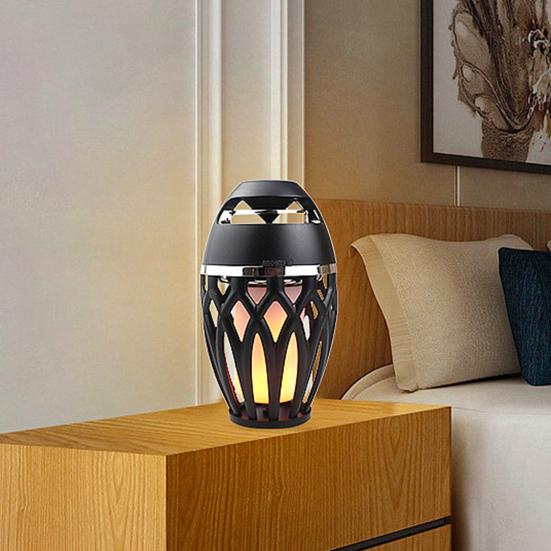 Bluetooth-compatible Speaker Multifunctional Stereo Sound USB Charging Hands-free Long Standby Time Decorations Gifts LED Flame Lamp Torch