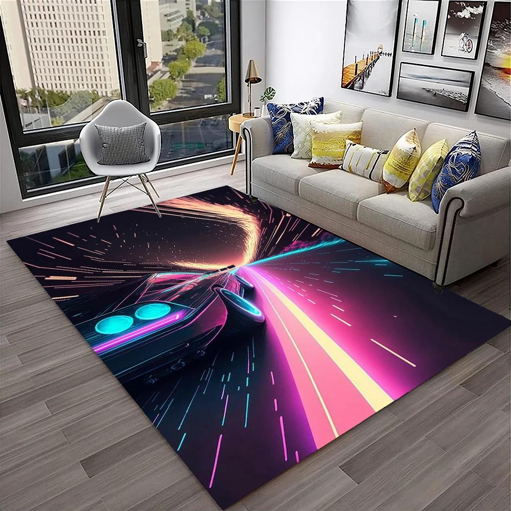 Racing Car Sports Car Carpet Rug for Home Living Room Bedroom Playroom Sofa Doormat Decor,Kids Game Area Rug Non Slip Floor Mat
