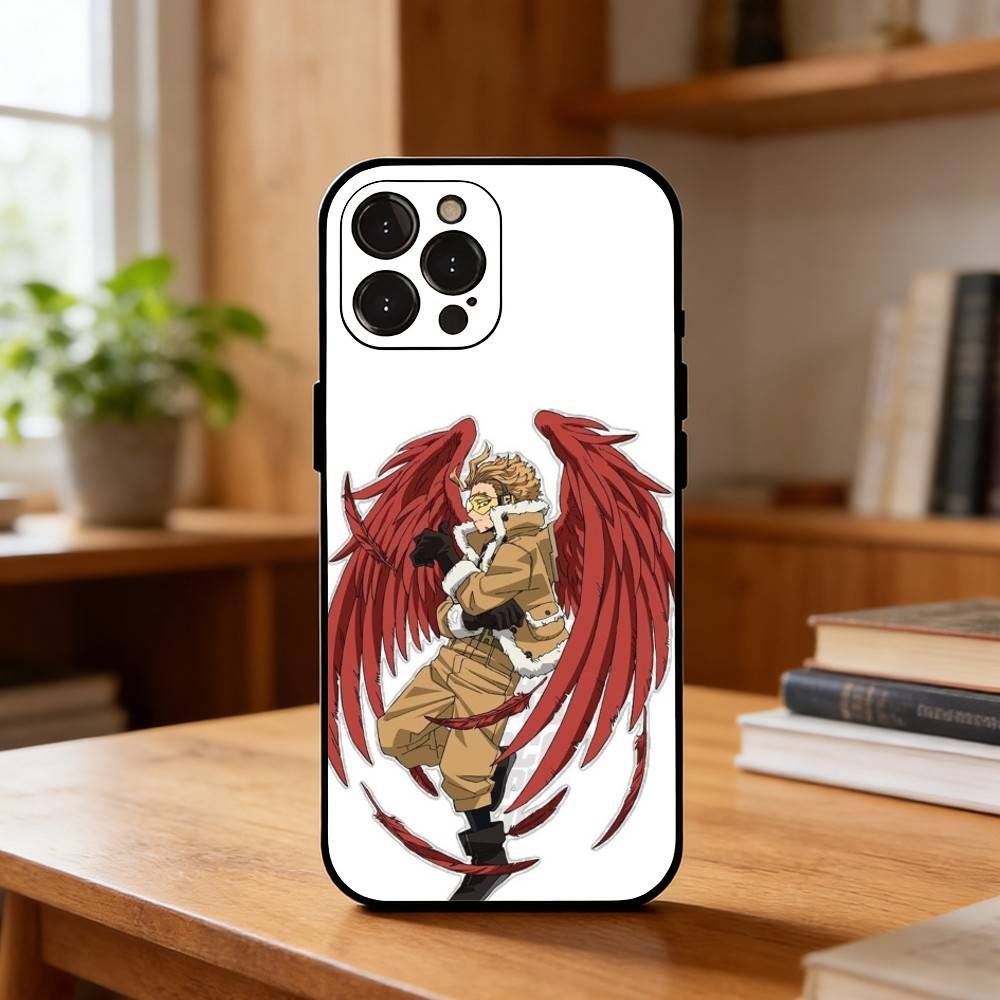 Anime MHA Hawks BNHA Phone Case For iPhone17,16,15,14,13,12,Plus,Pro Max, 5G Others Soft Black Cover