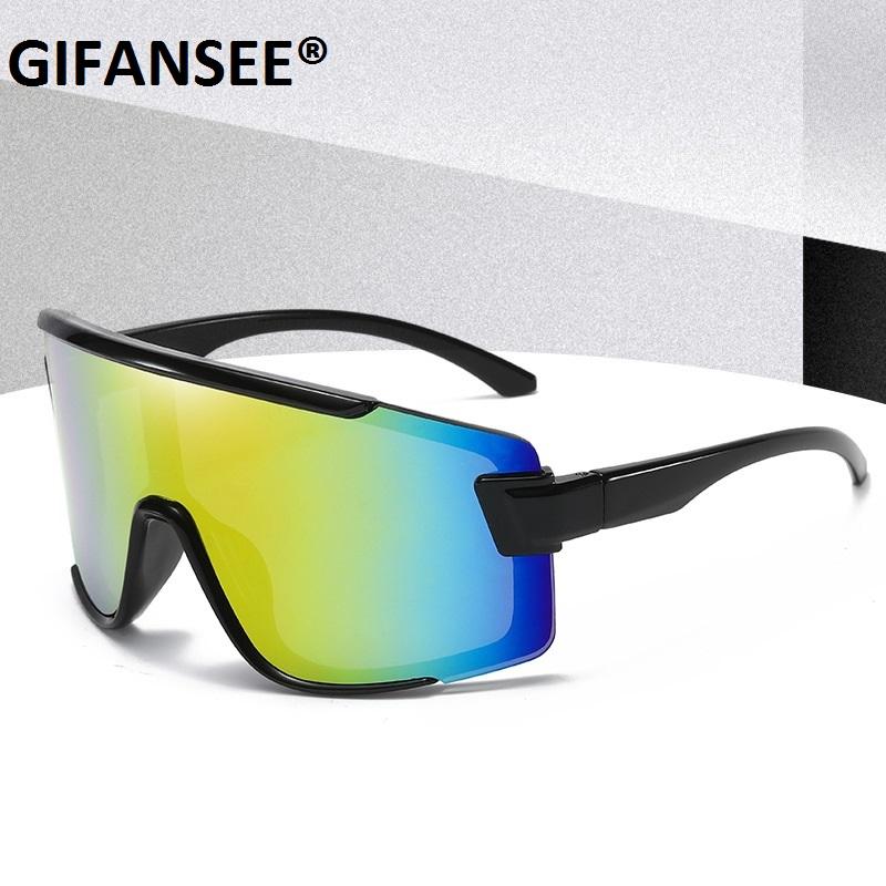 Visiera protettiva, maschera, occhiali da sole, occhiali oversize antivento, occhiali sportivi monopezzo con montatura grande, protezione UV400