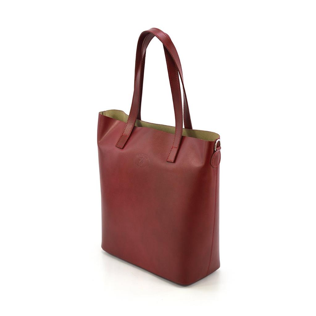 Grote ruime leren schoudertas Shopperbag