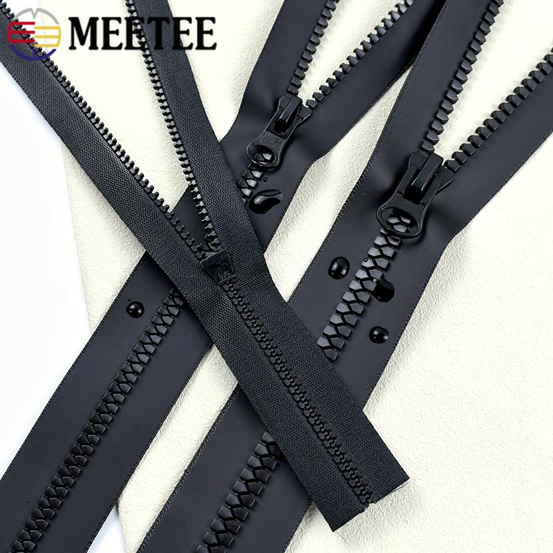 1-10M 5# 8# Waterproof Zipper with Puller Resin Zips for Jackets Shoes Raincoats Backpack Zippers Repair Replacement Accessories