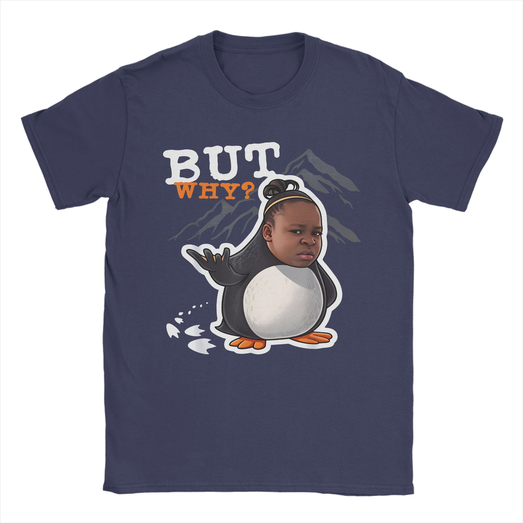 

Vintage Nihilist Mountain Penguin But Why TShirts for Men O Neck Pure Cotton T Shirts Short Sleeve Tee Shirt Clothes 4XL