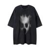SXLINGDO T-shirt Mens Short Sleeve Funny Design Large Size 3D Mecha Print Graphic Loose Stylish Popular Street Cut Sew Cotton Round Collar Summer