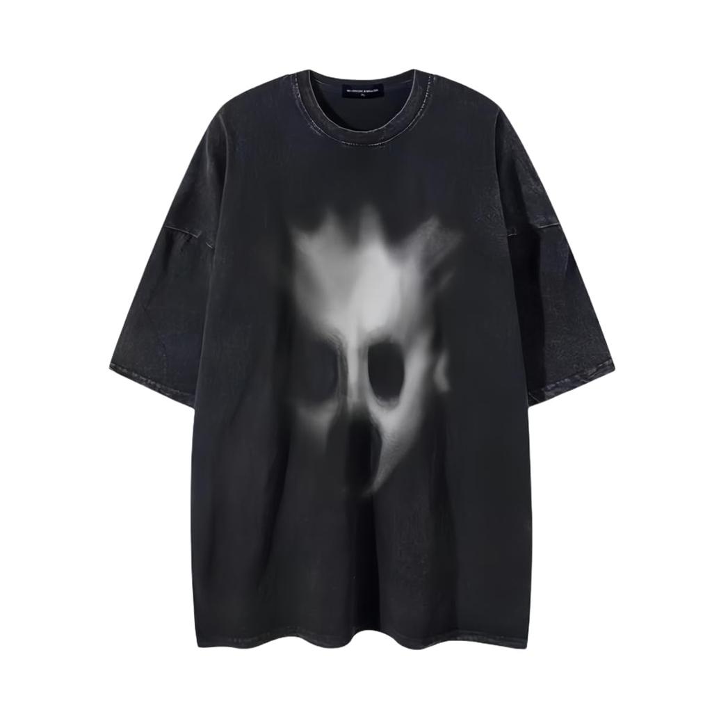 SXLINGDO T-shirt Mens Short Sleeve Funny Design Large Size 3D Mecha Print Graphic Loose Stylish Popular Street Cut Sew Cotton Round Collar Summer